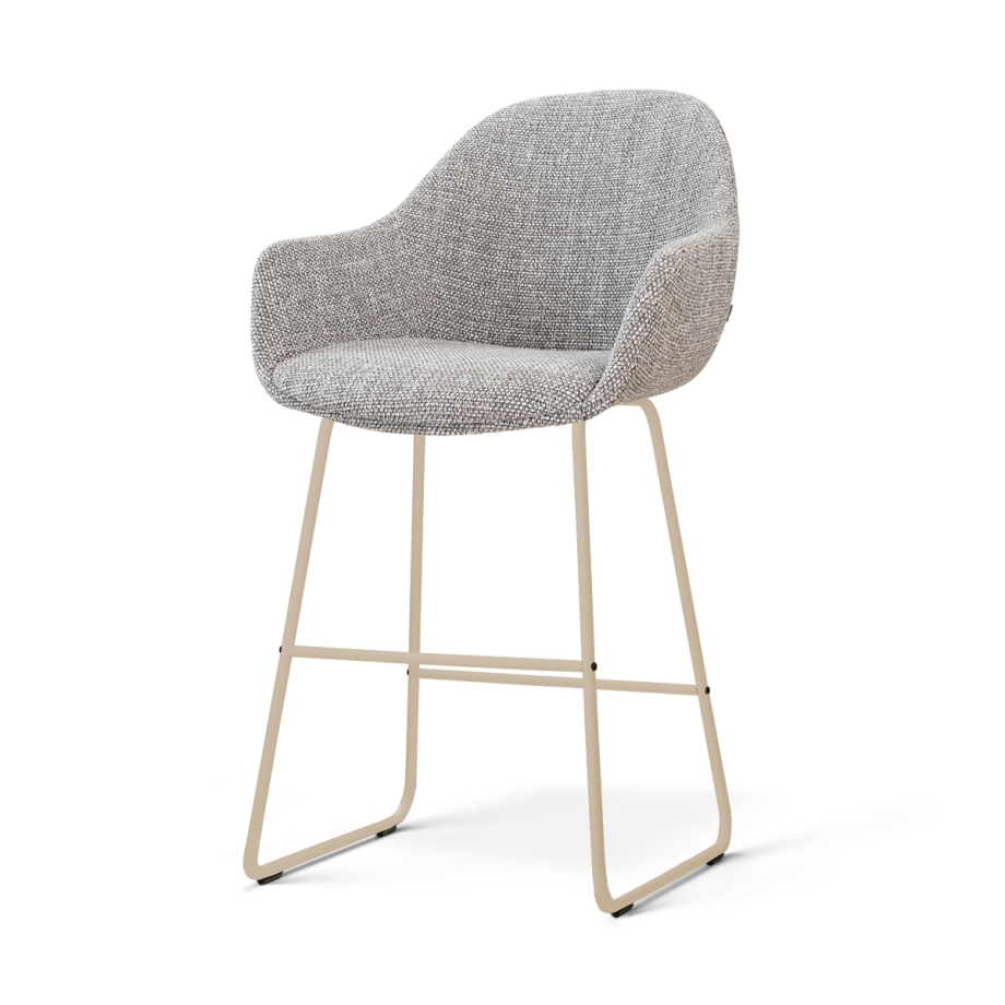 Nino-Mae barkruk grijs blend - beige onderstel - 65 cm afbeelding 1