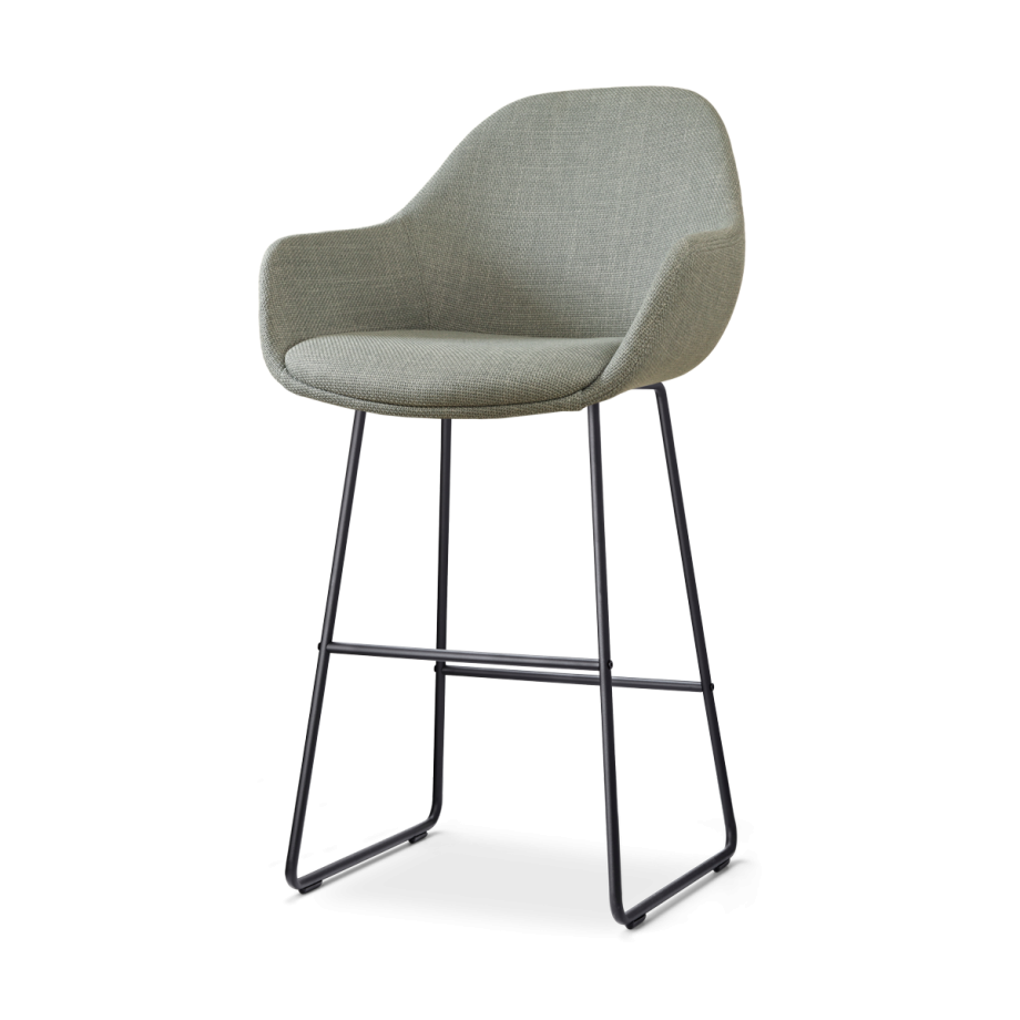 Nino-Mae barkruk groen - zwart onderstel - 75 cm afbeelding 1