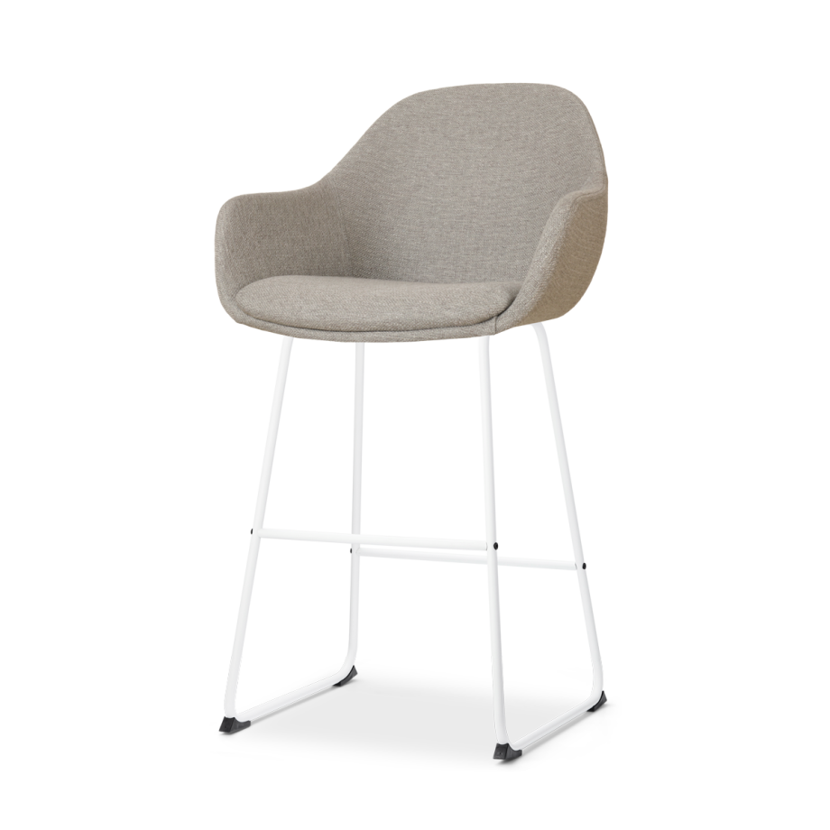 Nino-Mae barkruk warm grijs - wit onderstel - 65 cm Nino-Mae barkruk warm grijs - wit onderstel - 65 cm afbeelding 1