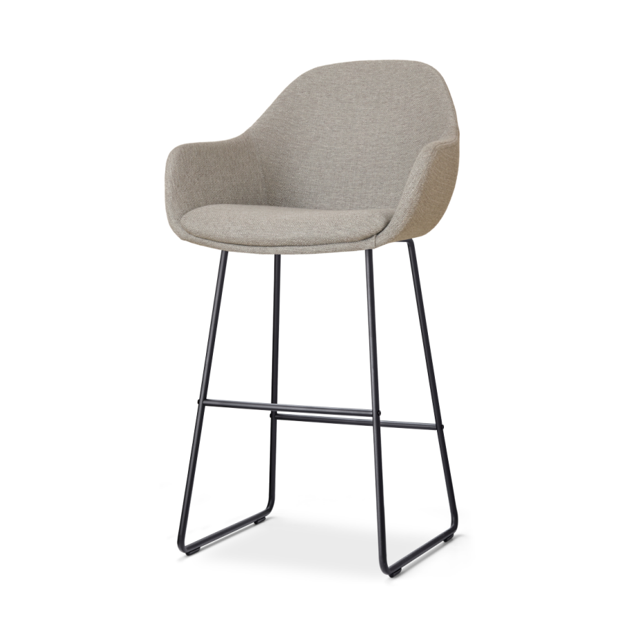 Nino-Mae barkruk warm grijs - zwart onderstel - 75 cm Nino-Mae barkruk warm grijs - zwart onderstel - 75 cm afbeelding 1