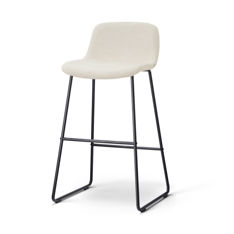 Nino-Mats barkruk cottonbeige - zwart onderstel - 75 cm Nino-Mats barkruk cottonbeige - zwart onderstel - 75 cm afbeelding 1