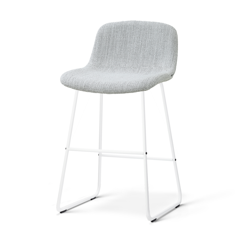 Nino-Mats barkruk grijs melange - wit onderstel - 65 cm Nino-Mats barkruk grijs melange - wit onderstel - 65 cm afbeelding 1