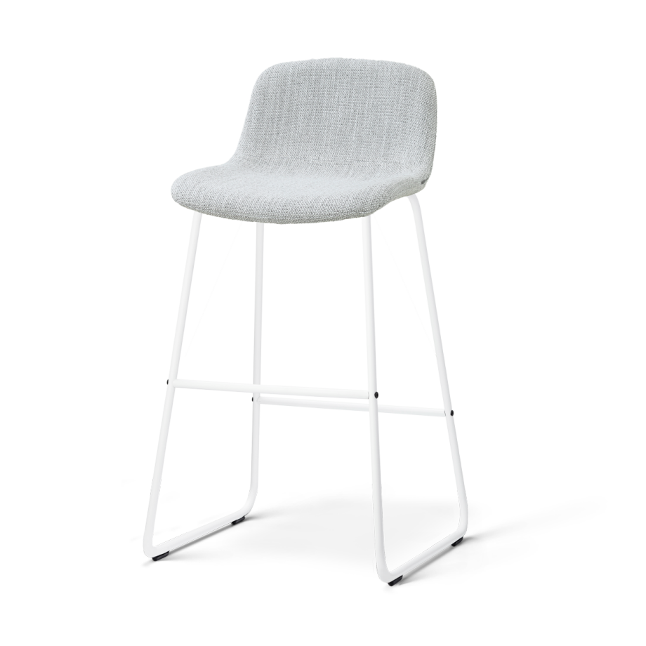 Nino-Mats barkruk grijs melange - wit onderstel - 75 cm Nino-Mats barkruk grijs melange - wit onderstel - 75 cm afbeelding 1