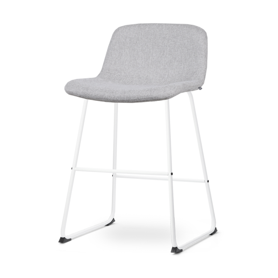 Nino-Mats barkruk lichtgrijs - wit onderstel - 65 cm afbeelding 1