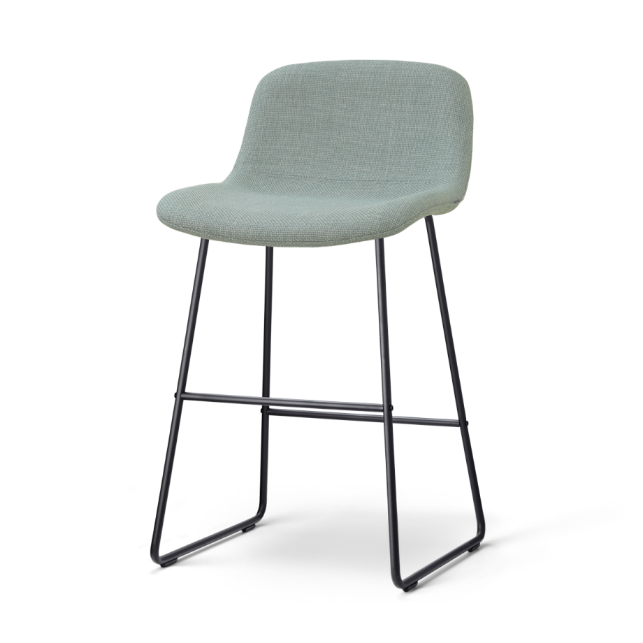 Nino-Mats barkruk saliegroen - zwart onderstel - 65 cm Nino-Mats barkruk saliegroen - zwart onderstel - 65 cm afbeelding 1