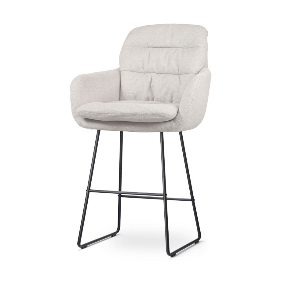 Nino-Mia barkruk beige - zwart onderstel - 65 cm Nino-Mia barkruk beige - zwart onderstel - 65 cm afbeelding 1