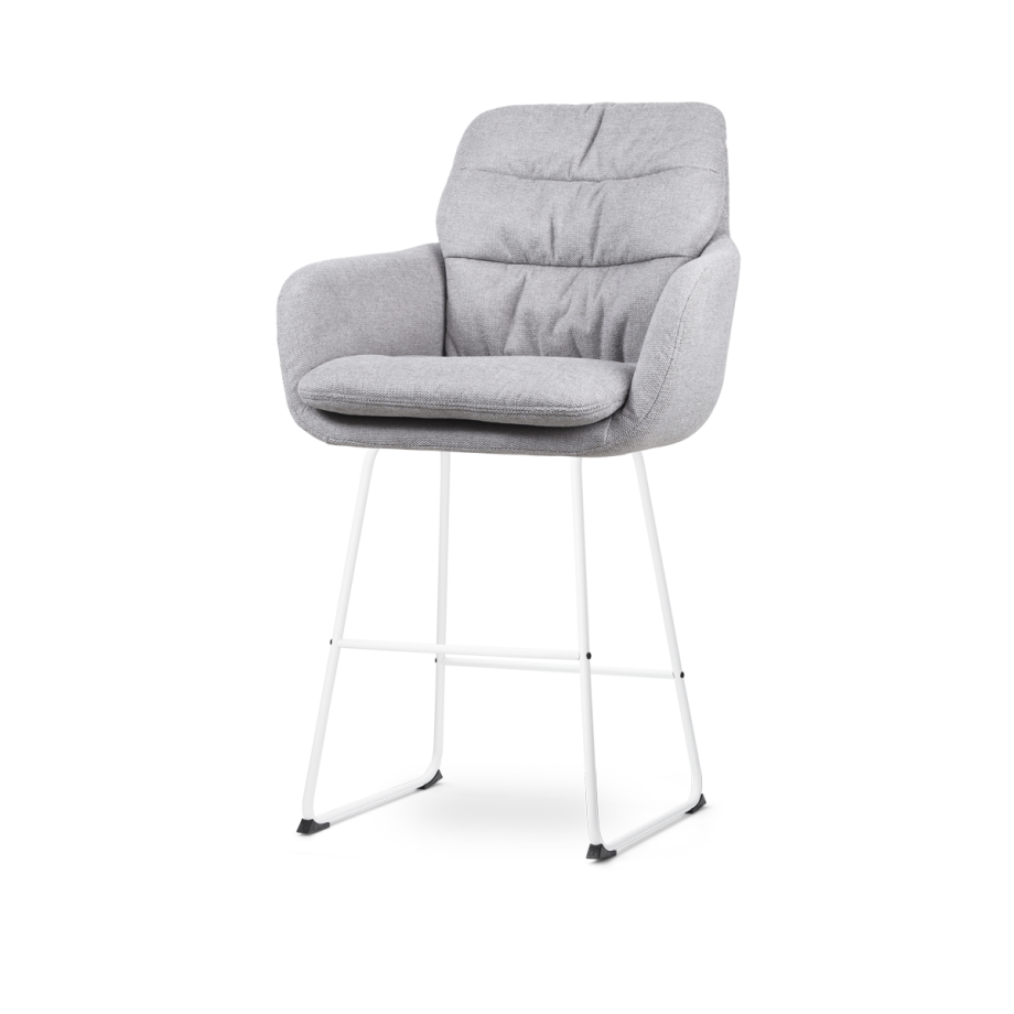 Nino-Mia barkruk grijs - wit onderstel - 65 cm Nino-Mia barkruk grijs - wit onderstel - 65 cm afbeelding 1