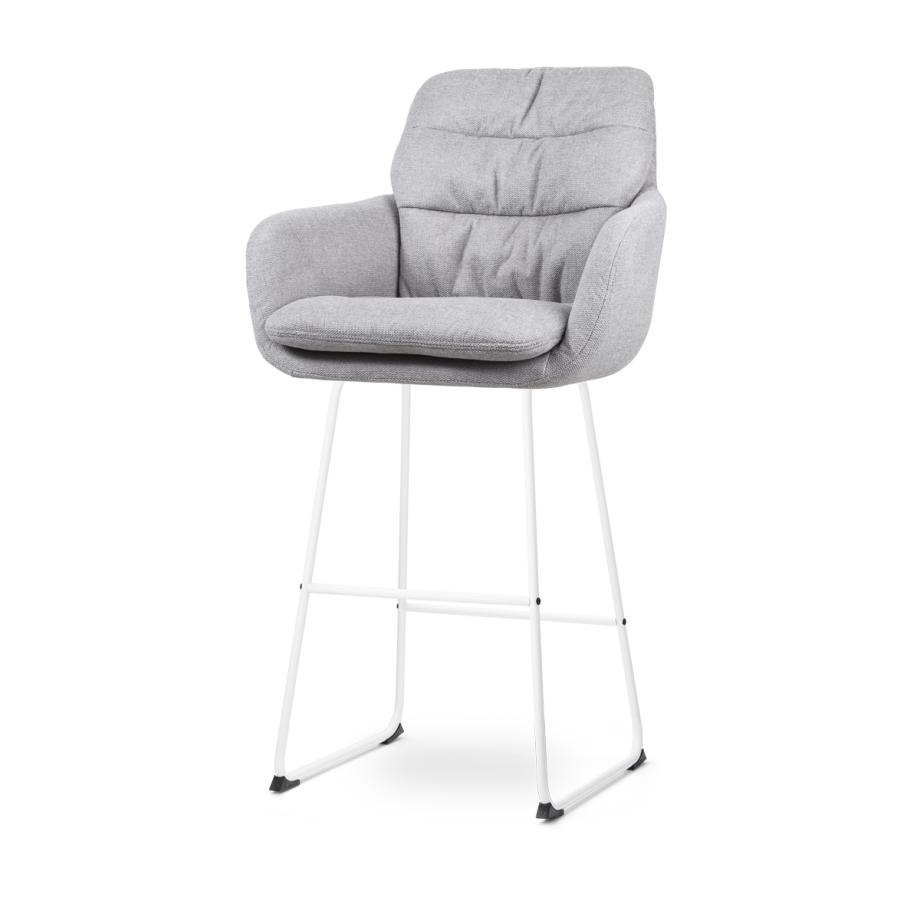 Nino-Mia barkruk grijs - wit onderstel - 75 cm Nino-Mia barkruk grijs - wit onderstel - 75 cm afbeelding 1