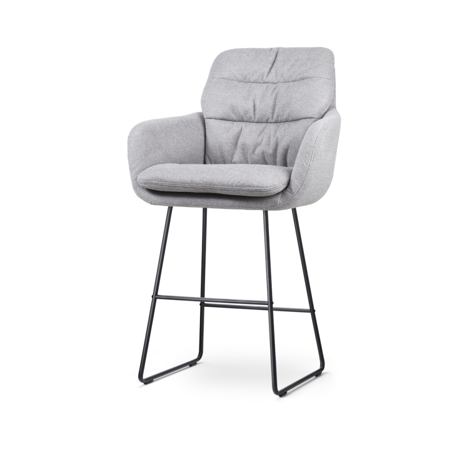 Nino-Mia barkruk grijs - zwart onderstel - 65 cm Nino-Mia barkruk grijs - zwart onderstel - 65 cm afbeelding 1