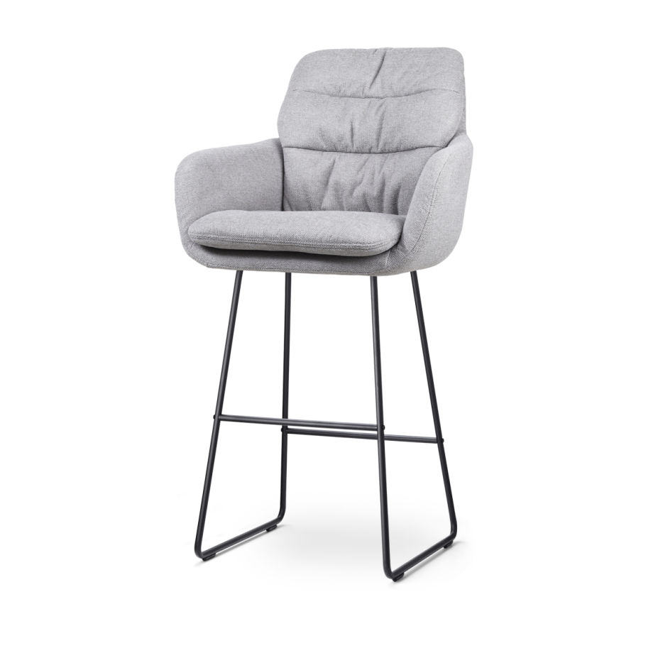 Nino-Mia barkruk grijs - zwart onderstel - 75 cm Nino-Mia barkruk grijs - zwart onderstel - 75 cm afbeelding 1