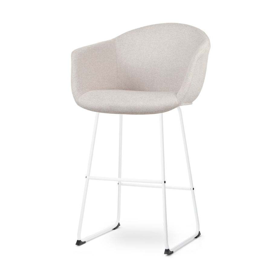 Nino-Otis barkruk beige - wit onderstel - 65 cm Nino-Otis barkruk beige - wit onderstel - 65 cm afbeelding 1