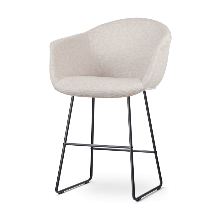 Nino-Otis barkruk beige - zwart onderstel - 65 cm afbeelding 1