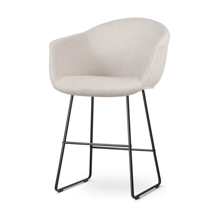 Nino-Otis barkruk beige - zwart onderstel - 65 cm Nino-Otis barkruk beige - zwart onderstel - 65 cm afbeelding 1