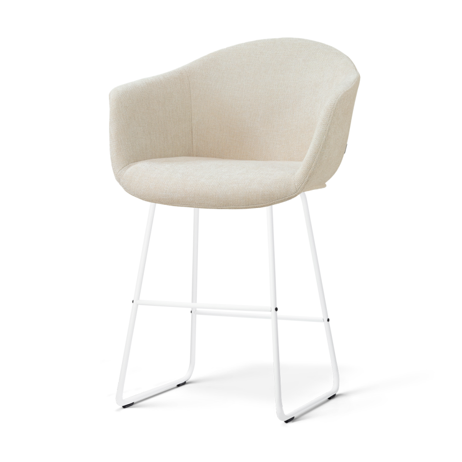 Nino-Otis barkruk cottonbeige - wit onderstel - 65 cm Nino-Otis barkruk cottonbeige - wit onderstel - 65 cm afbeelding 1