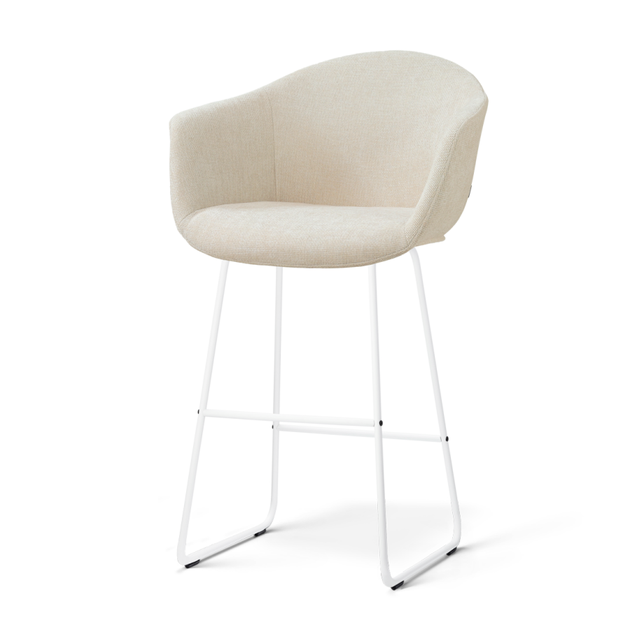 Nino-Otis barkruk cottonbeige - wit onderstel - 75 cm Nino-Otis barkruk cottonbeige - wit onderstel - 75 cm afbeelding 1