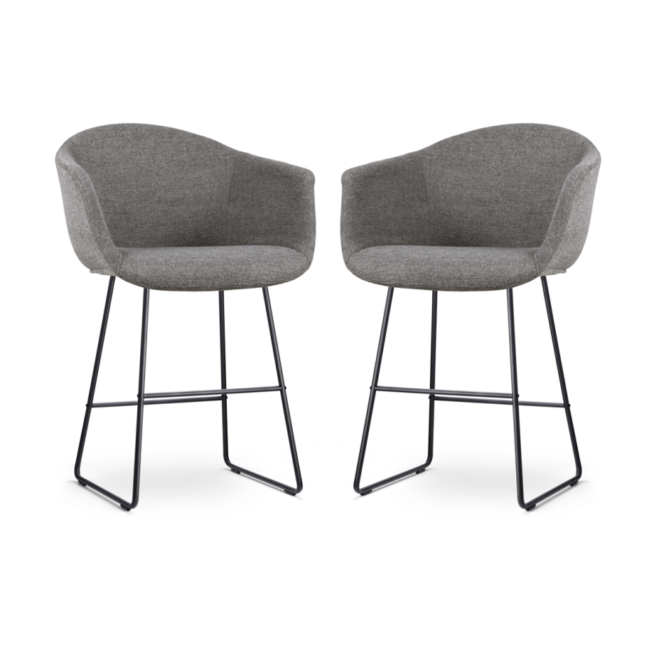 Nino-Otis barkruk donkergrijs - zwart onderstel - 65 cm - set van 2 Nino-Otis barkruk donkergrijs - zwart onderstel - 65 cm - set van 2 afbeelding 1