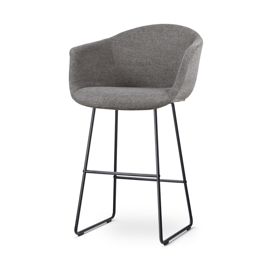 Nino-Otis barkruk donkergrijs - zwart onderstel - 75 cm afbeelding 1