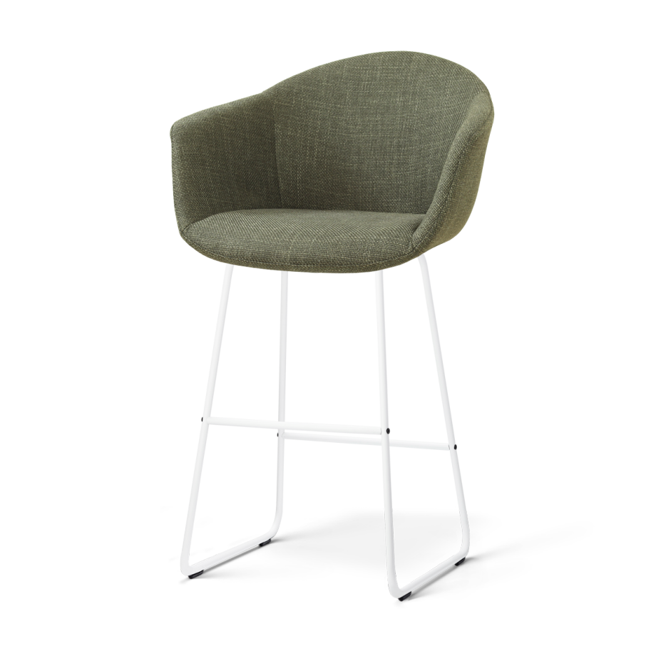 Nino-Otis barkruk forestgroen - wit onderstel - 75 cm Nino-Otis barkruk forestgroen - wit onderstel - 75 cm afbeelding 1