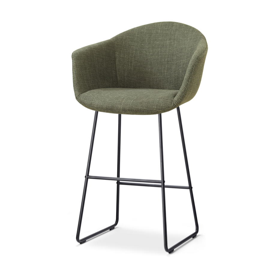 Nino-Otis barkruk forestgroen - zwart onderstel - 75 cm afbeelding 1