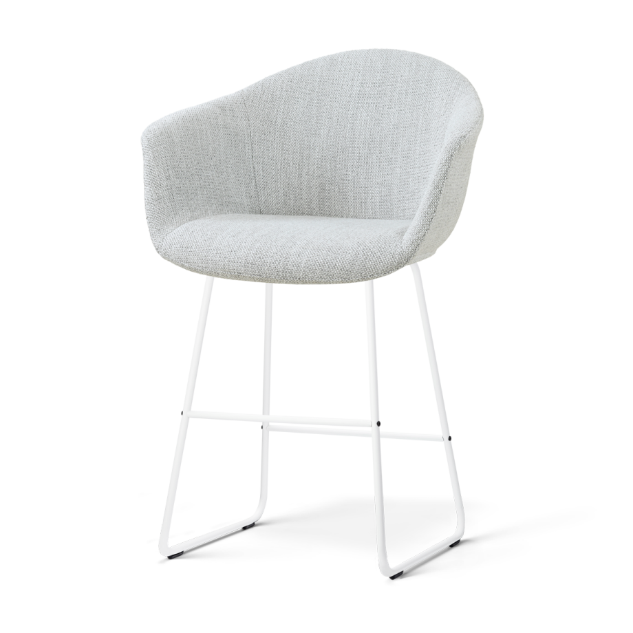 Nino-Otis barkruk grijs melange - wit onderstel - 65 cm Nino-Otis barkruk grijs melange - wit onderstel - 65 cm afbeelding 1