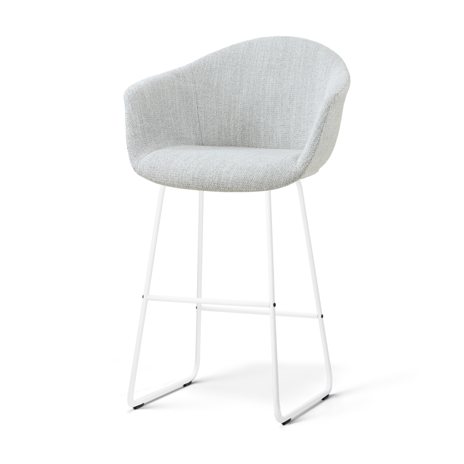 Nino-Otis barkruk grijs melange - wit onderstel - 75 cm Nino-Otis barkruk grijs melange - wit onderstel - 75 cm afbeelding 1