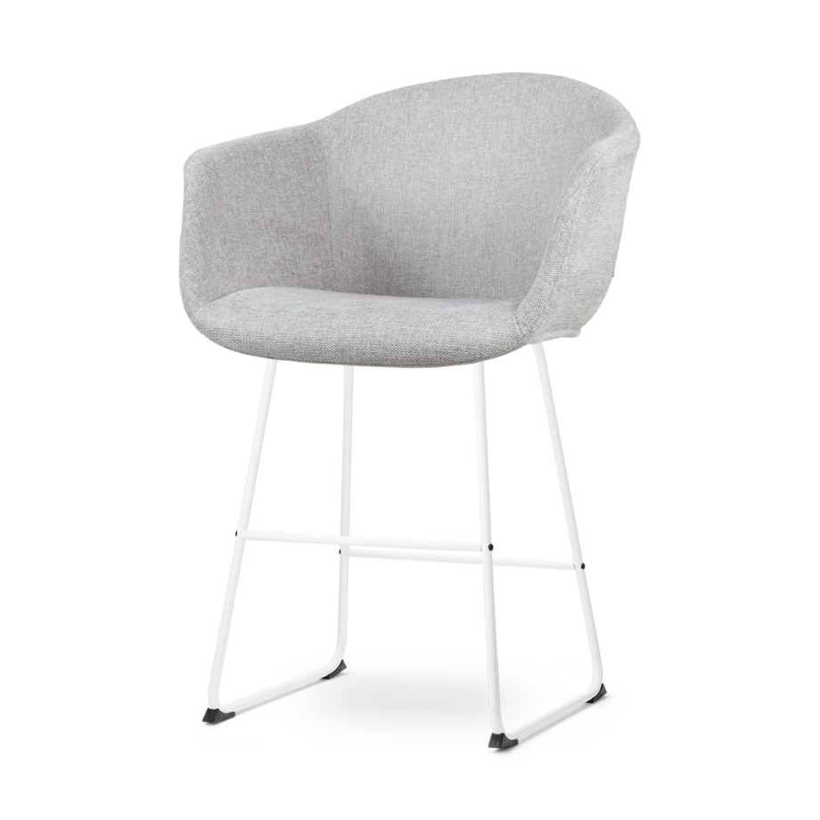 Nino-Otis barkruk lichtgrijs - wit onderstel - 65 cm afbeelding 1