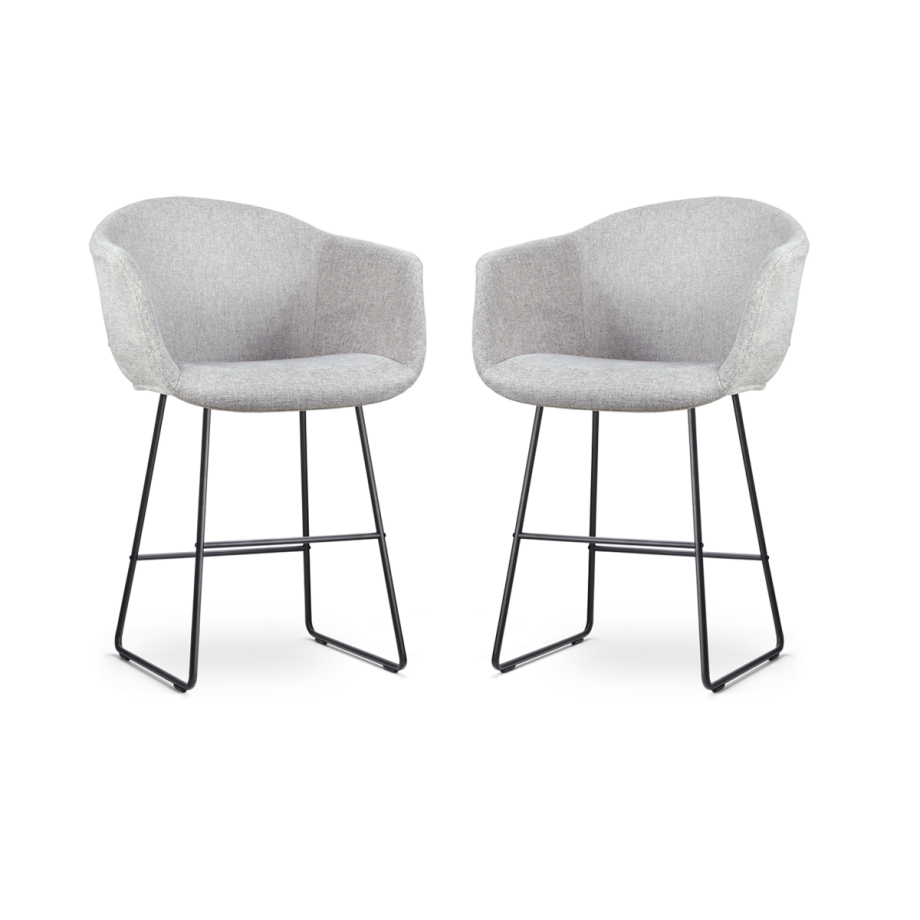 Nino-Otis barkruk lichtgrijs - zwart onderstel - 65 cm - set van 2 Nino-Otis barkruk lichtgrijs - zwart onderstel - 65 cm - set van 2 afbeelding 1