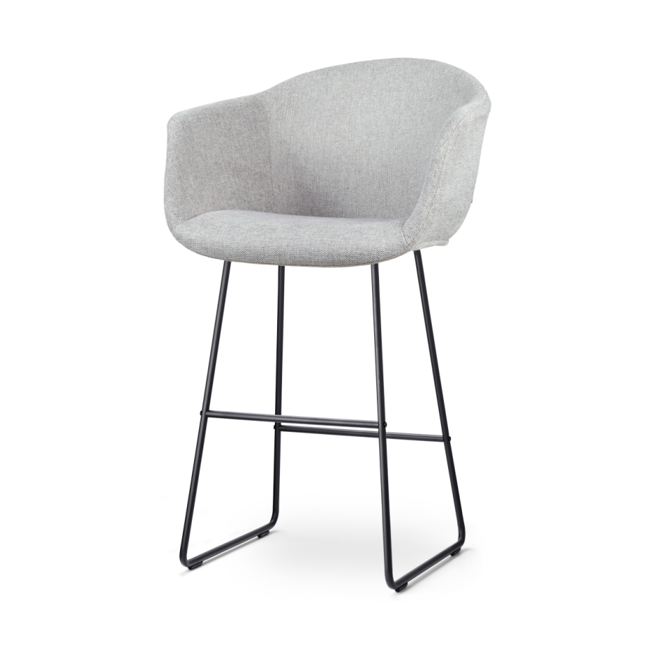 Nino-Otis barkruk lichtgrijs - zwart onderstel - 75 cm Nino-Otis barkruk lichtgrijs - zwart onderstel - 75 cm afbeelding 1