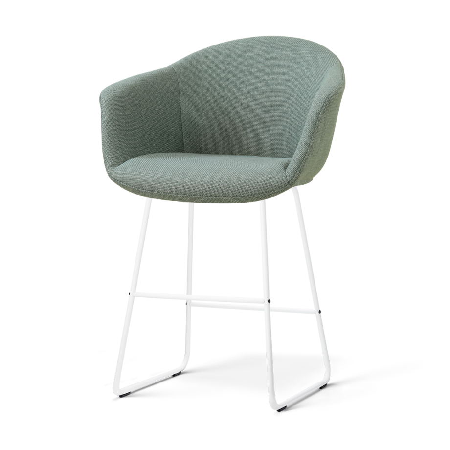 Nino-Otis barkruk saliegroen - wit onderstel - 65 cm Nino-Otis barkruk saliegroen - wit onderstel - 65 cm afbeelding 1