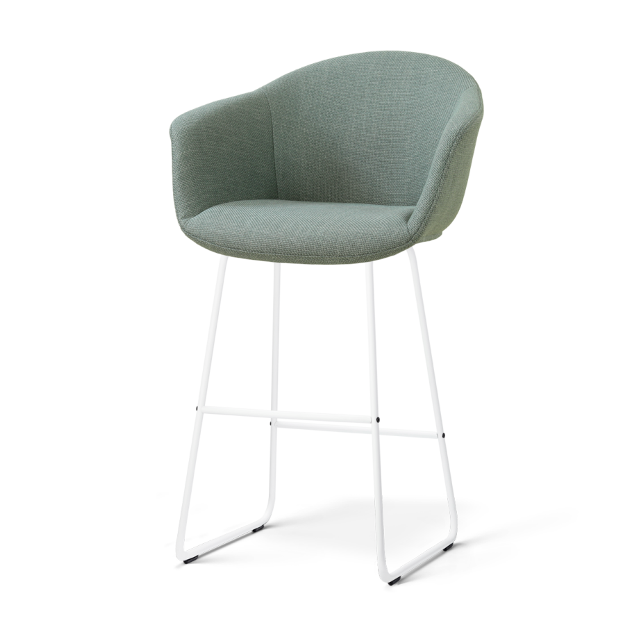 Nino-Otis barkruk saliegroen - wit onderstel - 75 cm Nino-Otis barkruk saliegroen - wit onderstel - 75 cm afbeelding 1