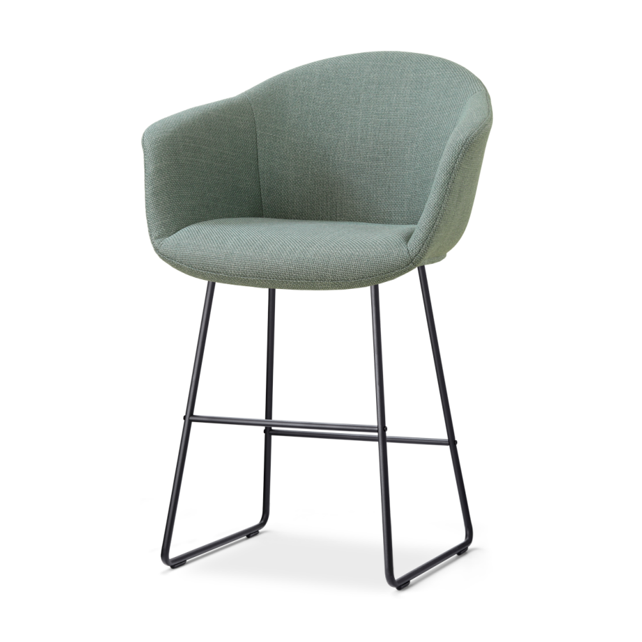 Nino-Otis barkruk saliegroen - zwart onderstel - 65 cm Nino-Otis barkruk saliegroen - zwart onderstel - 65 cm afbeelding 1