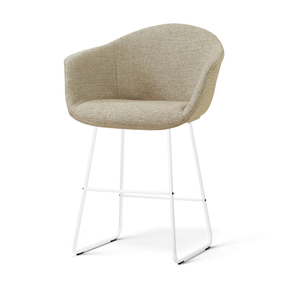 Nino-Otis barkruk taupe melange - wit onderstel - 65 cm Nino-Otis barkruk taupe melange - wit onderstel - 65 cm afbeelding 1