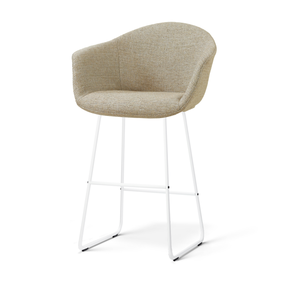 Nino-Otis barkruk taupe melange - wit onderstel - 75 cm Nino-Otis barkruk taupe melange - wit onderstel - 75 cm afbeelding 1