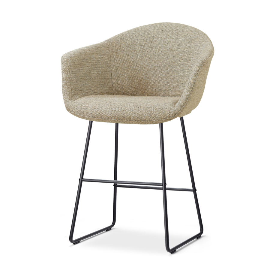 Nino-Otis barkruk taupe melange - zwart onderstel - 65 cm Nino-Otis barkruk taupe melange - zwart onderstel - 65 cm afbeelding 1