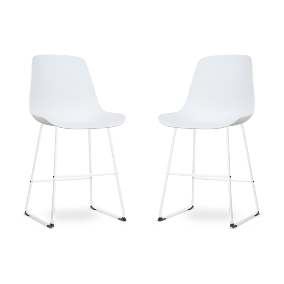 Nino-Pip barkruk wit - wit onderstel - 65 cm - set van 2 Nino-Pip barkruk wit - wit onderstel - 65 cm - set van 2 afbeelding 1