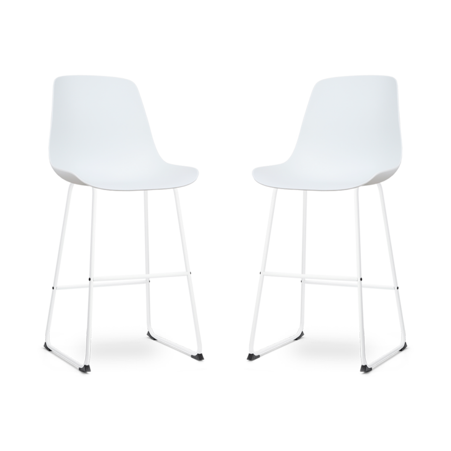 Nino-Pip barkruk wit - wit onderstel 75 cm - set van 2 Nino-Pip barkruk wit - wit onderstel 75 cm - set van 2 afbeelding 1