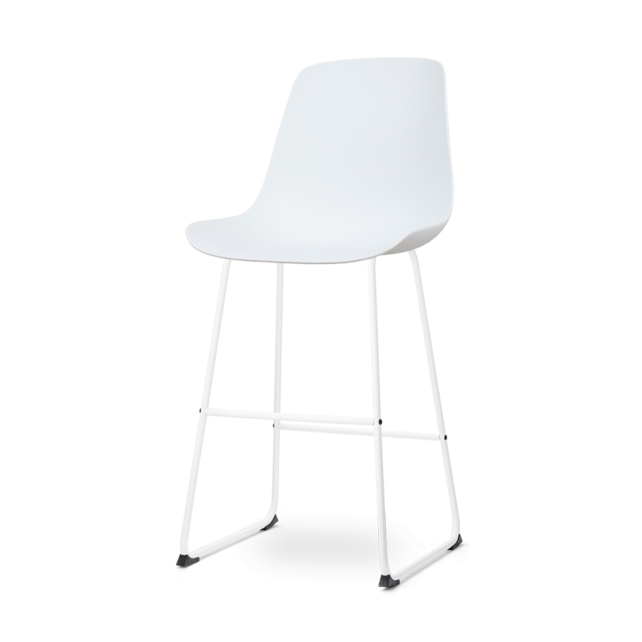 Nino-Pip barkruk wit - wit onderstel 75 cm afbeelding 1