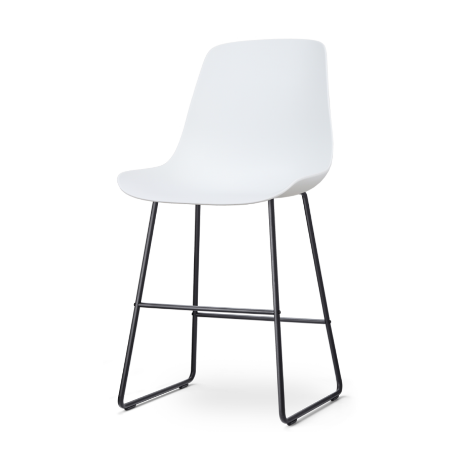 Nino-Pip barkruk wit - zwart onderstel - 65 cm Nino-Pip barkruk wit - zwart onderstel - 65 cm afbeelding 1