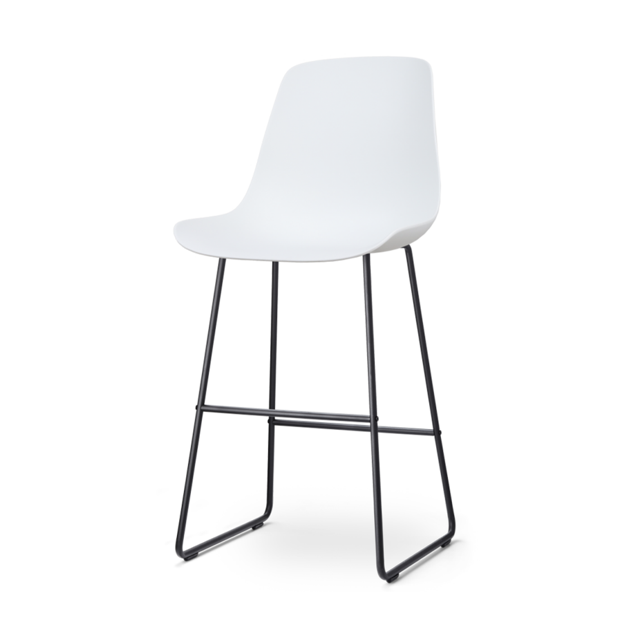 Nino-Pip barkruk wit - zwart onderstel - 75 cm afbeelding 1