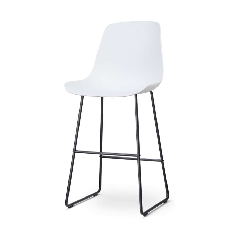 Nino-Pip barkruk wit - zwart onderstel - 75 cm afbeelding 1