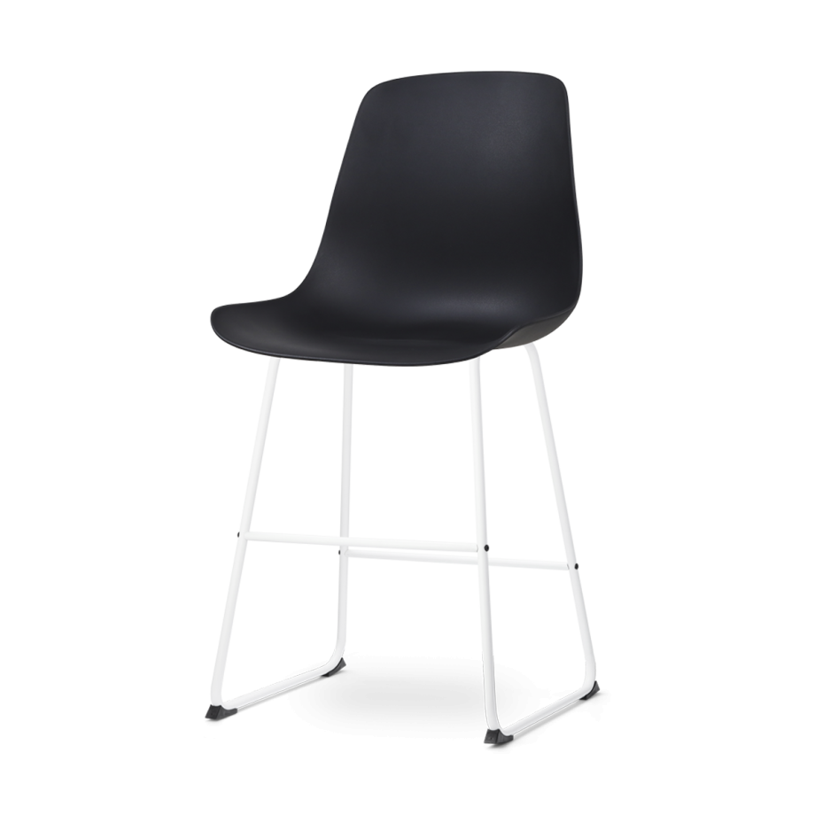 Nino-Pip barkruk zwart - wit onderstel - 65 cm afbeelding 1
