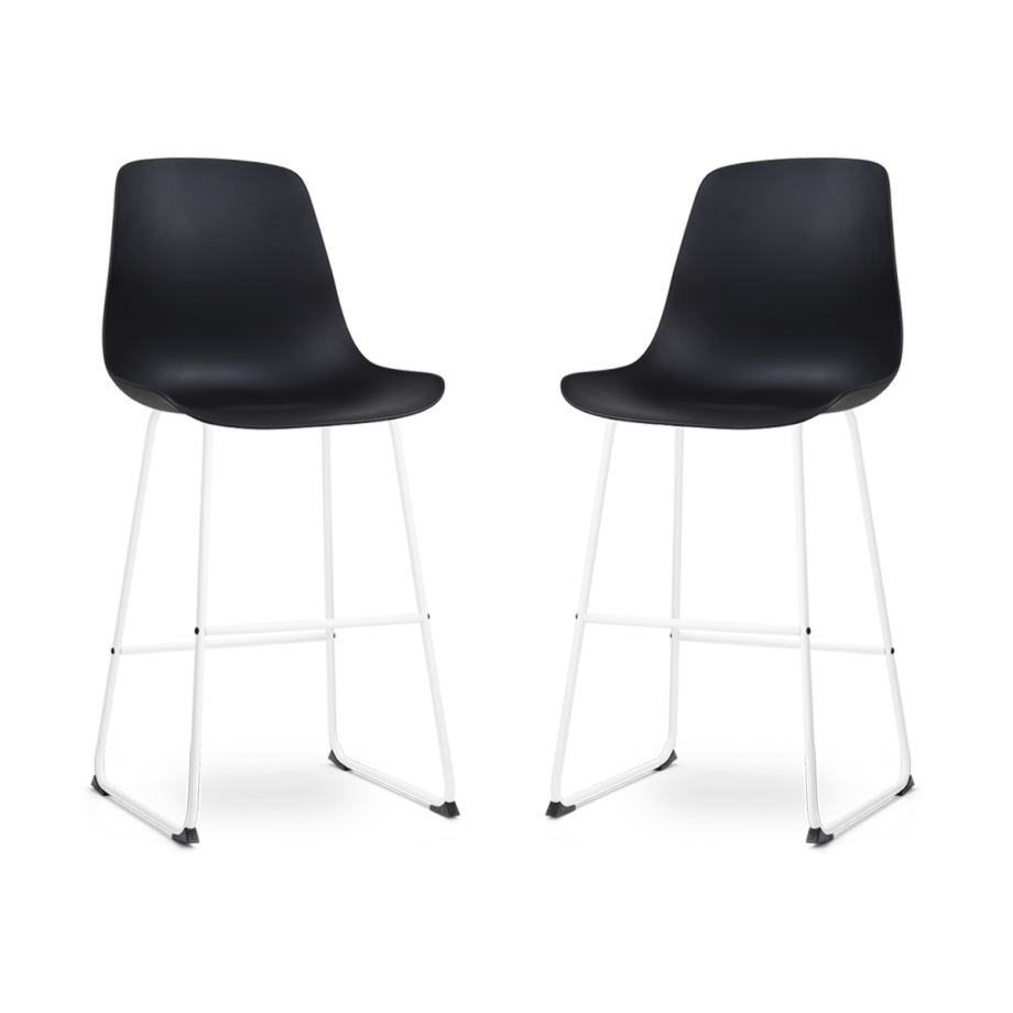 Nino-Pip barkruk zwart - wit onderstel 75 cm - set van 2 Nino-Pip barkruk zwart - wit onderstel 75 cm - set van 2 afbeelding 1