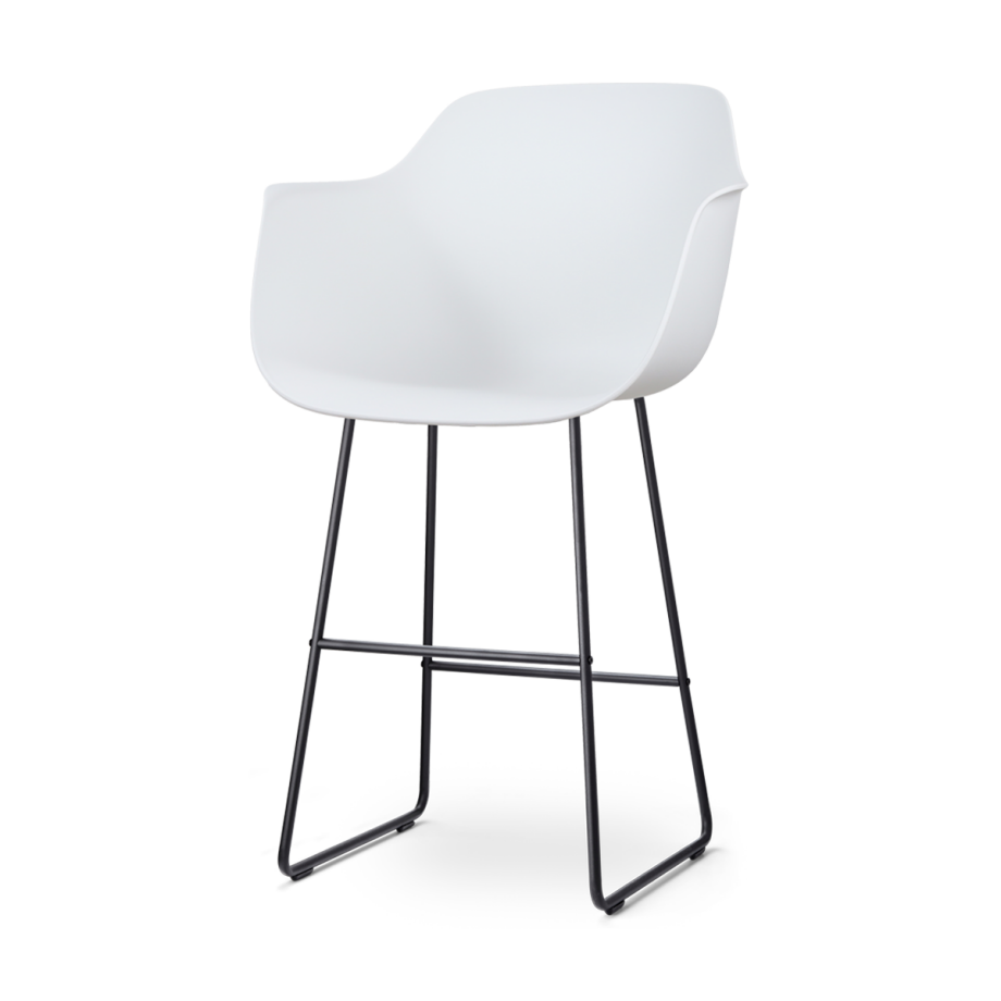 Nino-Puk barkruk wit - zwart onderstel - 75 cm afbeelding 1