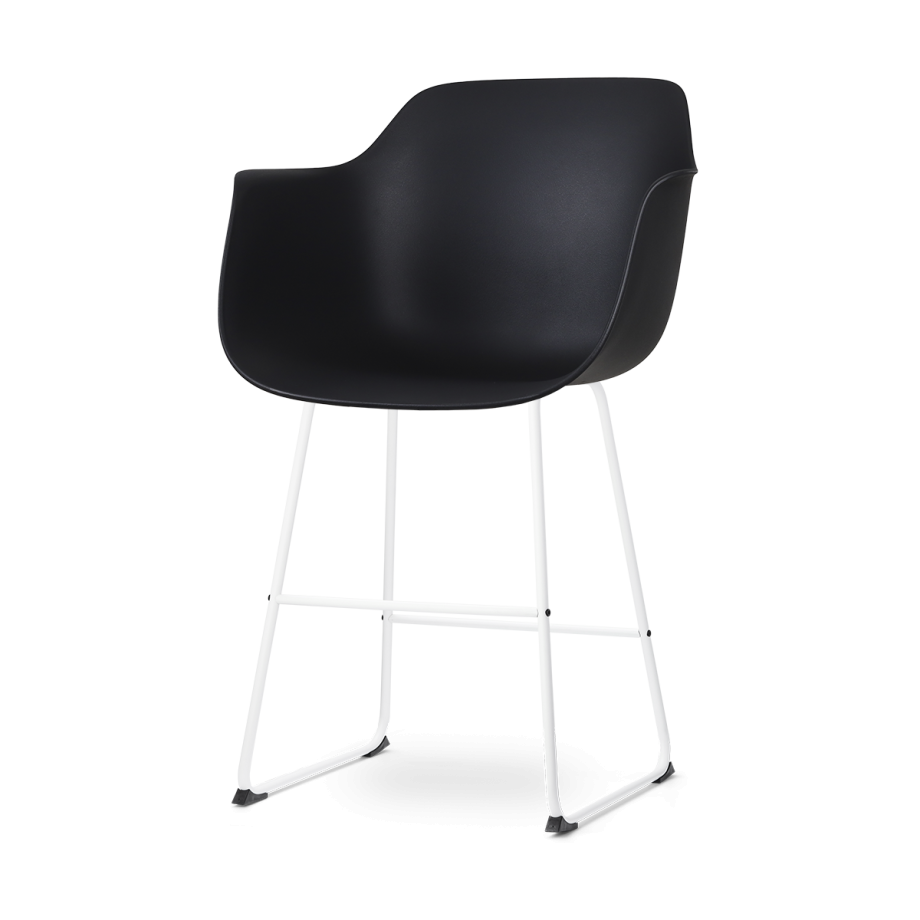 Nino-Puk barkruk zwart - wit onderstel - 65 cm Nino-Puk barkruk zwart - wit onderstel - 65 cm afbeelding 1