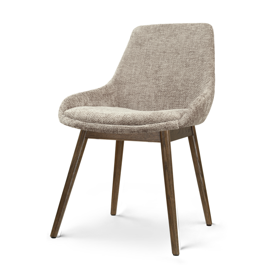 Nio-Isa eetkamerstoel bruin - walnoot houten onderstel afbeelding 1