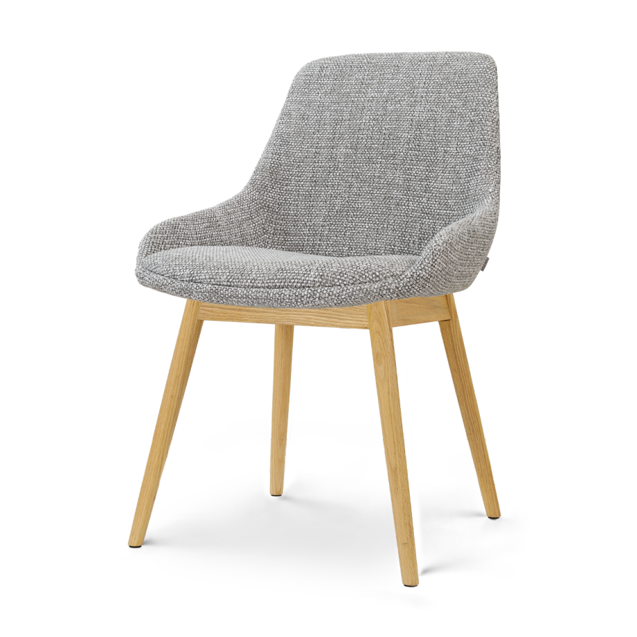 Nio-Isa eetkamerstoel grijs blend - houten onderstel Nio-Isa eetkamerstoel grijs blend - houten onderstel afbeelding 1