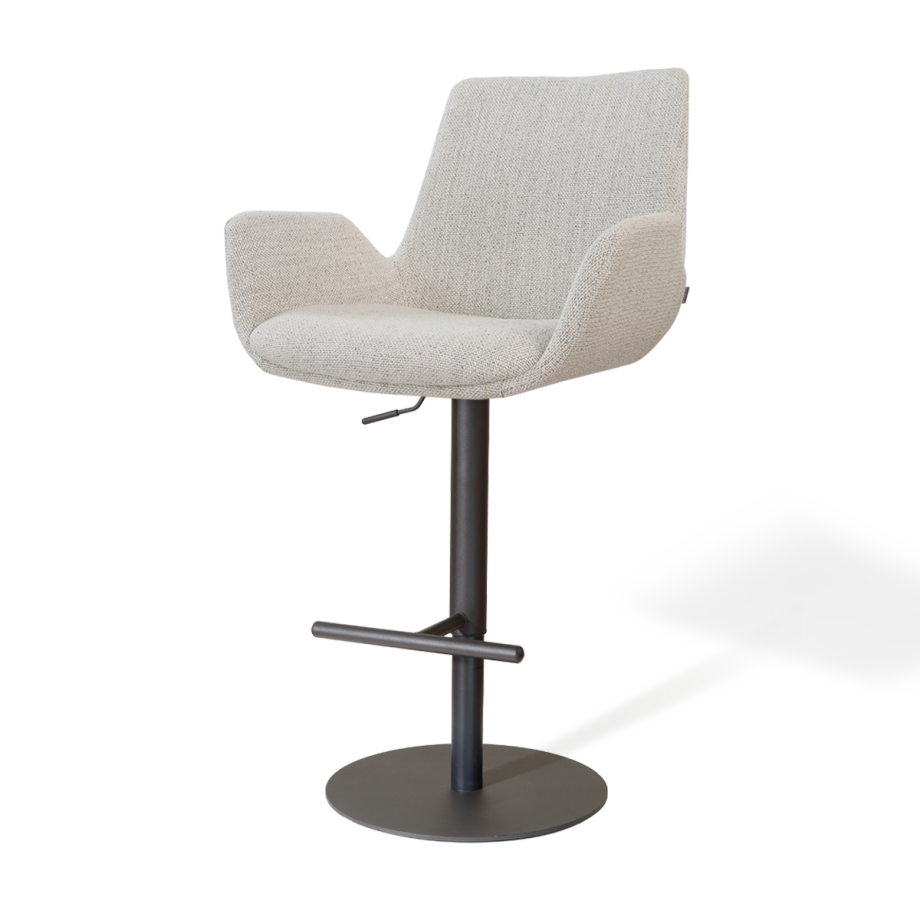 Niva-Eef draaibare tulp barkruk beige gemêleerd - verstelbaar - mat zwart onderstel Niva-Eef draaibare tulp barkruk beige gemêleerd - verstelbaar - mat zwart onderstel afbeelding 1