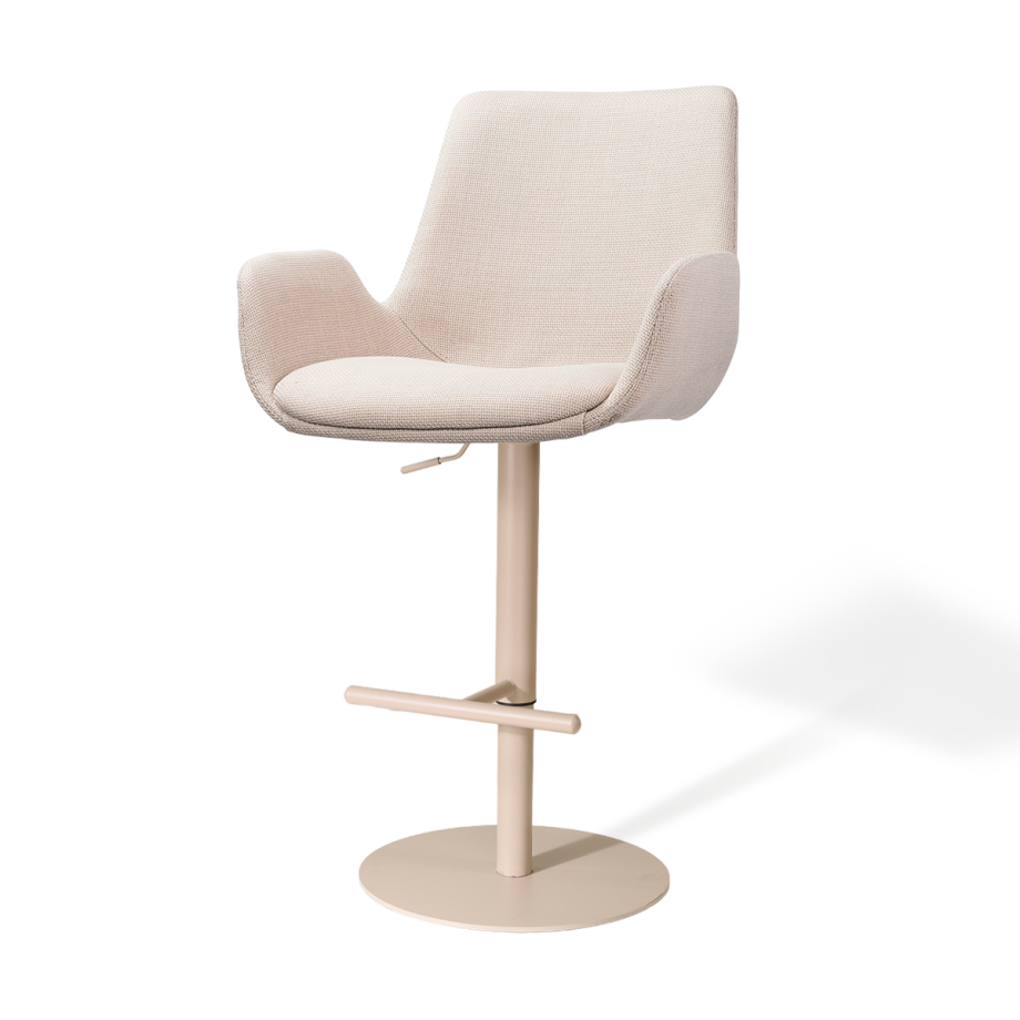 Niva-Eef draaibare tulp barkruk beige - verstelbaar - beige onderstel afbeelding 1