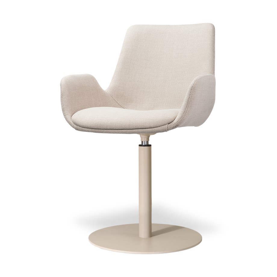 Niva-Eef draaibare tulp eetkamerstoel beige - beige onderstel Niva-Eef draaibare tulp eetkamerstoel beige - beige onderstel afbeelding 1