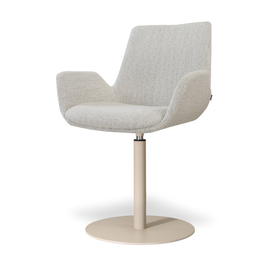 Niva-Eef draaibare tulp eetkamerstoel beige gemêleerd - beige onderstel Niva-Eef draaibare tulp eetkamerstoel beige gemêleerd - beige onderstel afbeelding 1